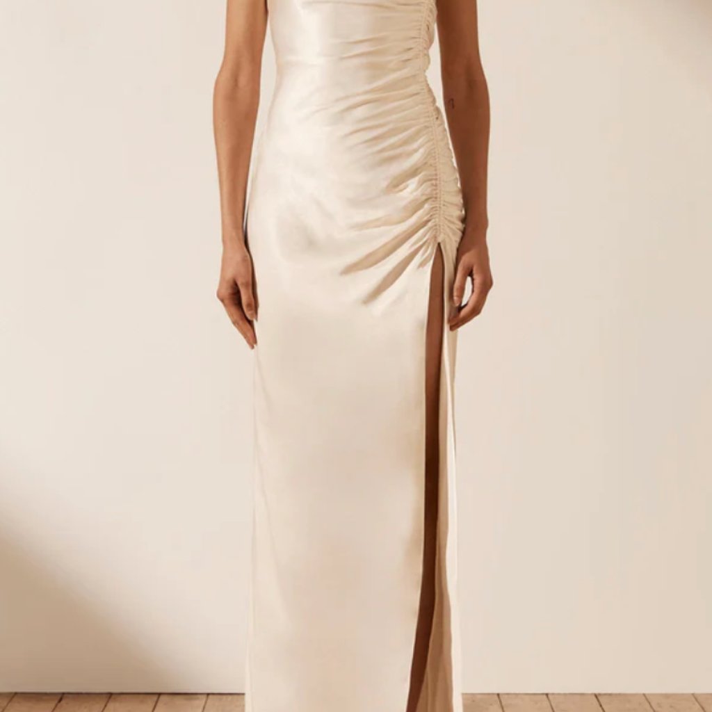 Shona Joy La Lune Ruched Maxi Dress - Cream